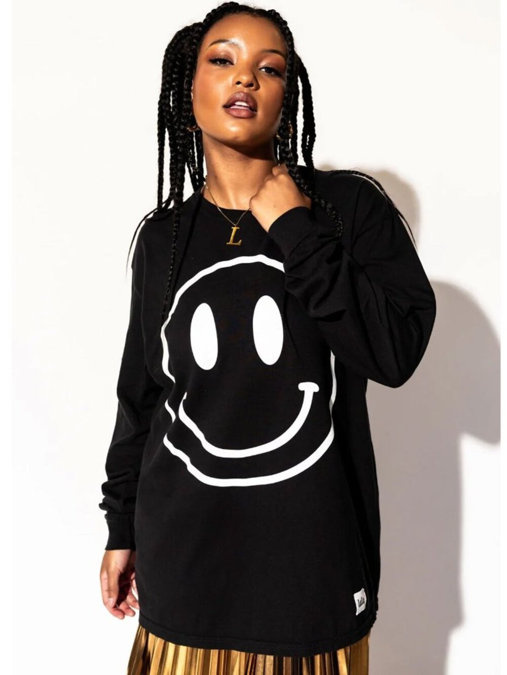 Dressed in Lala The World Needs Your Magic Groovy Oversized Long Sleeve Tee S/M - Picture 4 of 5